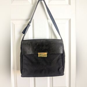 Chocolate Salvatore Ferragamo Handbag with gold Clasp